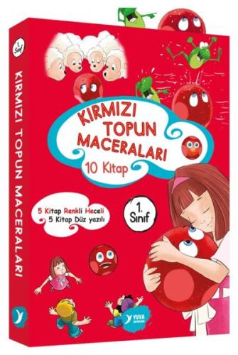 Yuva 1. Sınıf Kırmızı Topun Maceraları Renkli Heceli Düz Yazı 10 Kitap