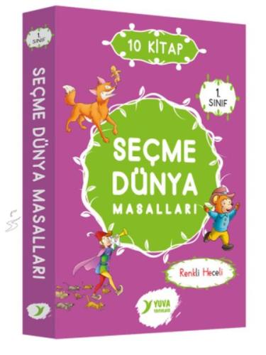 Yuva 1. Sınıf Seçme Dünya Masalları Renkli Heceli Düz yazı 10 Kitap