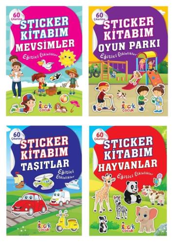 Bıcırık Sticker Kitabım Seti 4 Kitap (Oyun Parkı - Hayvanlar - Mevsiml